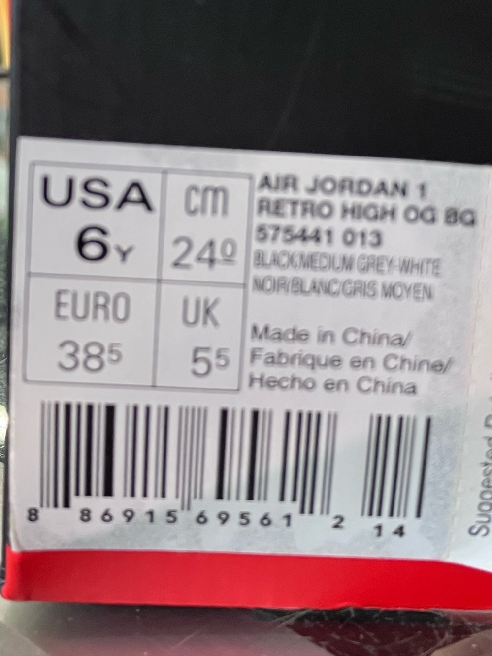 Women’s Air Jordan 1 Retro High Shadow Size 7.5 - Picture 9 of 9